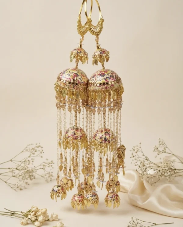 Floral Enamel Dome Pearl Bridal Kalire